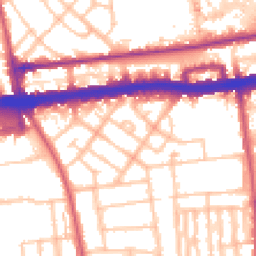 Daytime road noise heatmap for W12 0QQ