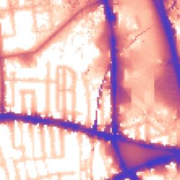 Daytime road noise heatmap for W12 7JL