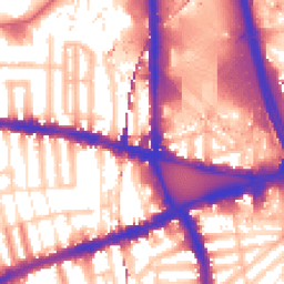Daytime road noise heatmap for W12 7JU