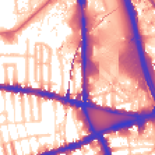 Daytime road noise heatmap for W12 7JY