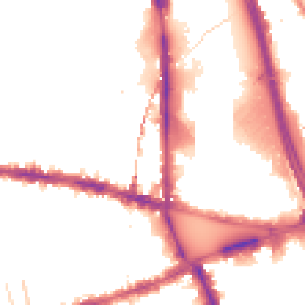Night-time road noise heatmap for W12 7JY