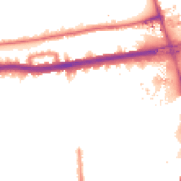 Night-time road noise heatmap for W12 7NG