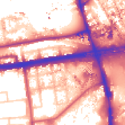 Daytime road noise heatmap for W12 7QJ