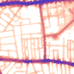 Daytime road noise heatmap for W12 7QY