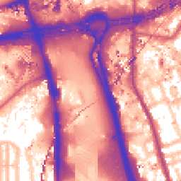 Daytime road noise heatmap for W12 7RD