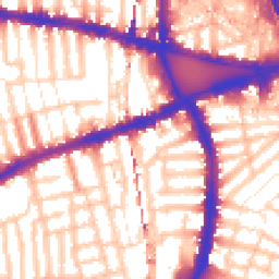 Daytime road noise heatmap for W12 8DA