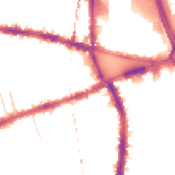Night-time road noise heatmap for W12 8DN