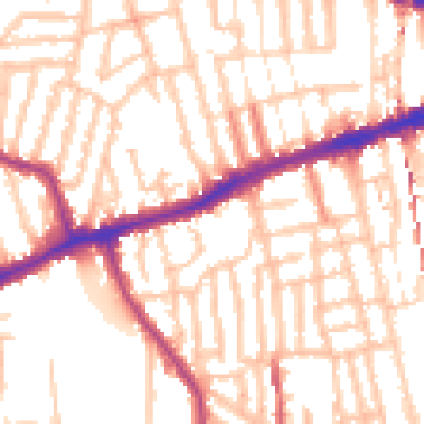 Daytime road noise heatmap for W12 8EP