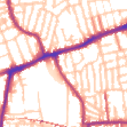 Daytime road noise heatmap for W12 8ES