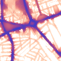 Daytime road noise heatmap for W12 8LQ