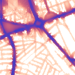 Daytime road noise heatmap for W12 8LW