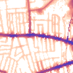 Daytime road noise heatmap for W12 8NL