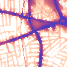 Daytime road noise heatmap for W12 8QJ