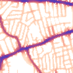 Daytime road noise heatmap for W12 9NH