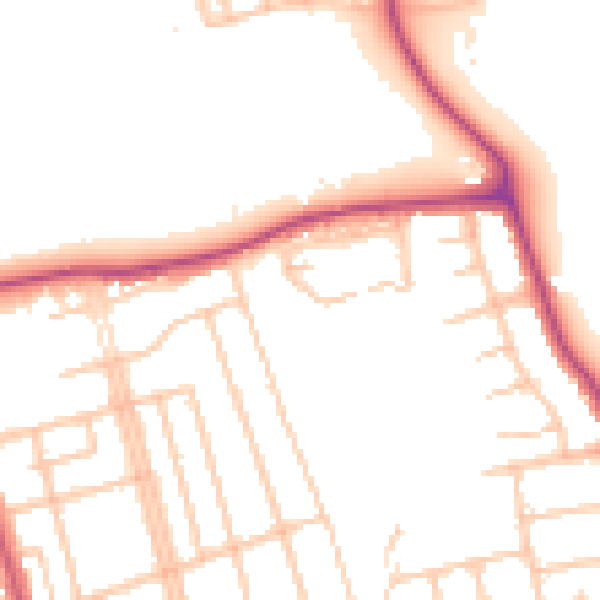 Daytime road noise heatmap for W13 0AE