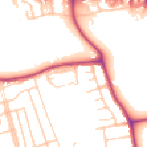 Daytime road noise heatmap for W13 0AH