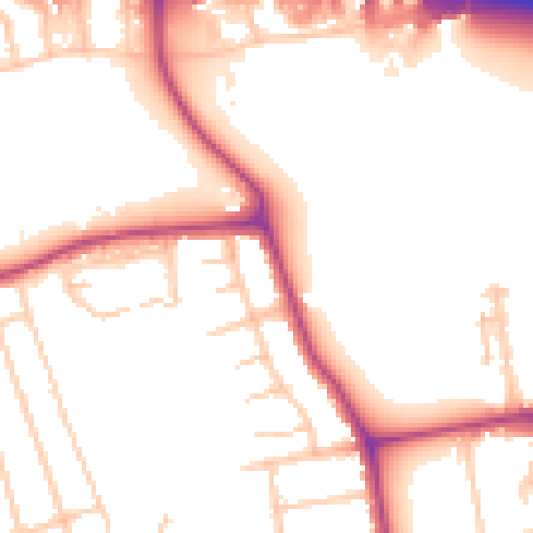 Daytime road noise heatmap for W13 0AY