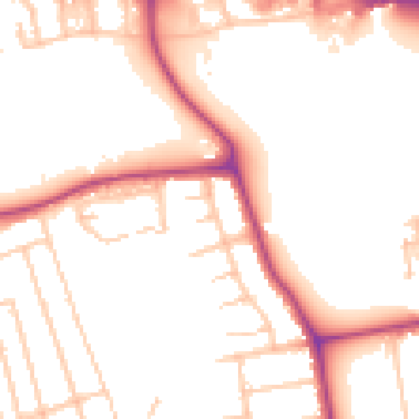 Daytime road noise heatmap for W13 0BB