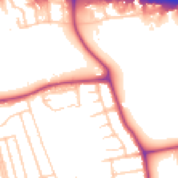 Daytime road noise heatmap for W13 0BD