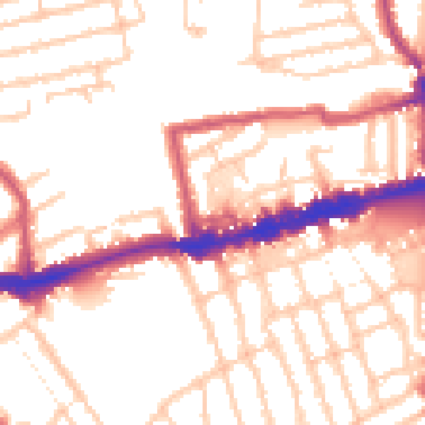 Daytime road noise heatmap for W13 0BU