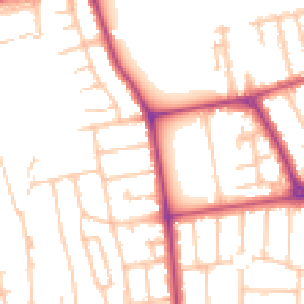 Daytime road noise heatmap for W13 0DB