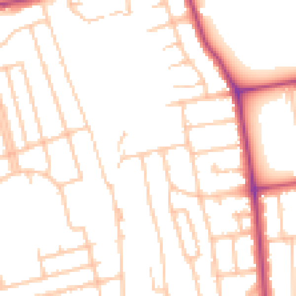 Daytime road noise heatmap for W13 0DH