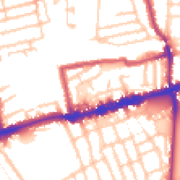 Daytime road noise heatmap for W13 0ER
