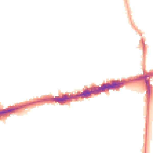 Night-time road noise heatmap for W13 0ER