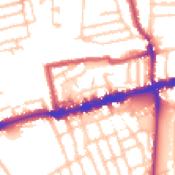 Daytime road noise heatmap for W13 0FR