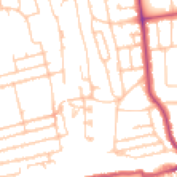 Daytime road noise heatmap for W13 0JG