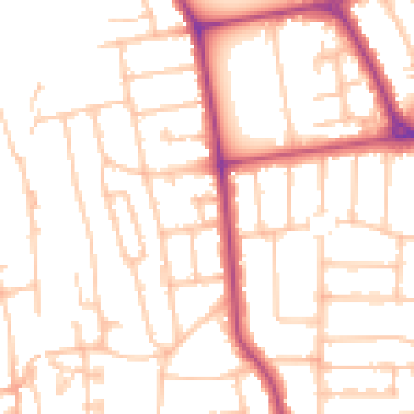 Daytime road noise heatmap for W13 0ND