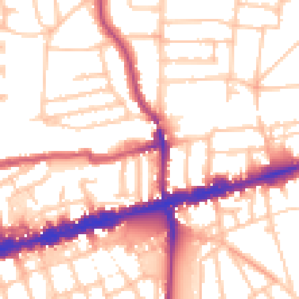 Daytime road noise heatmap for W13 0NP