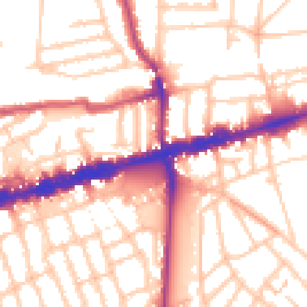 Daytime road noise heatmap for W13 0SR
