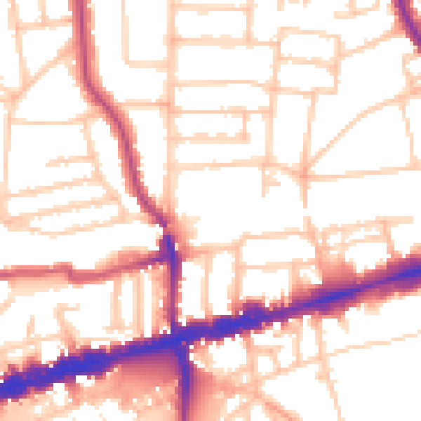Daytime road noise heatmap for W13 8BN