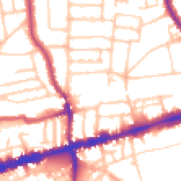 Daytime road noise heatmap for W13 8BP