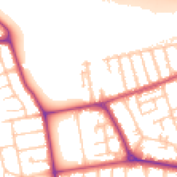 Daytime road noise heatmap for W13 8DF