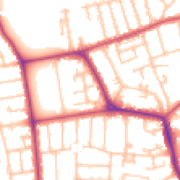 Daytime road noise heatmap for W13 8DN