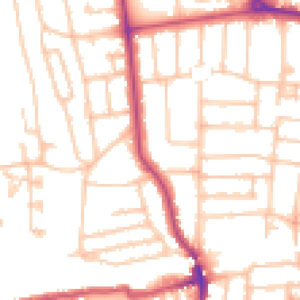 Daytime road noise heatmap for W13 8EP