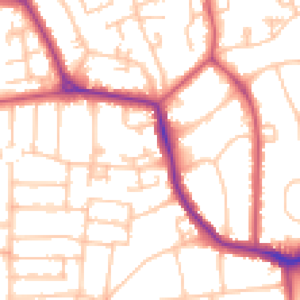 Daytime road noise heatmap for W13 8JE