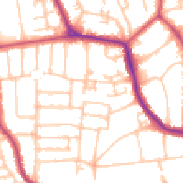 Daytime road noise heatmap for W13 8JH