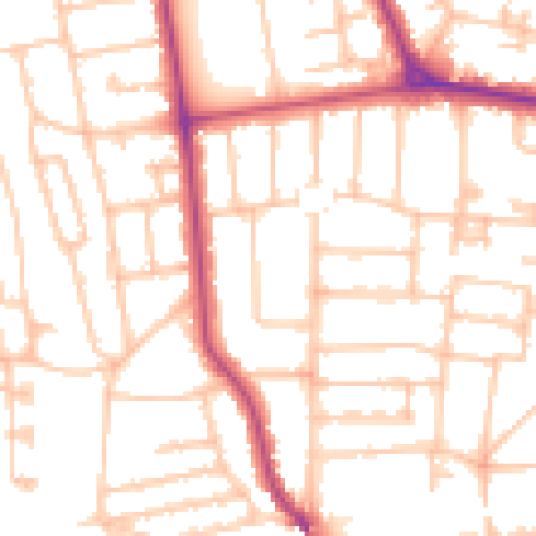 Daytime road noise heatmap for W13 8JZ