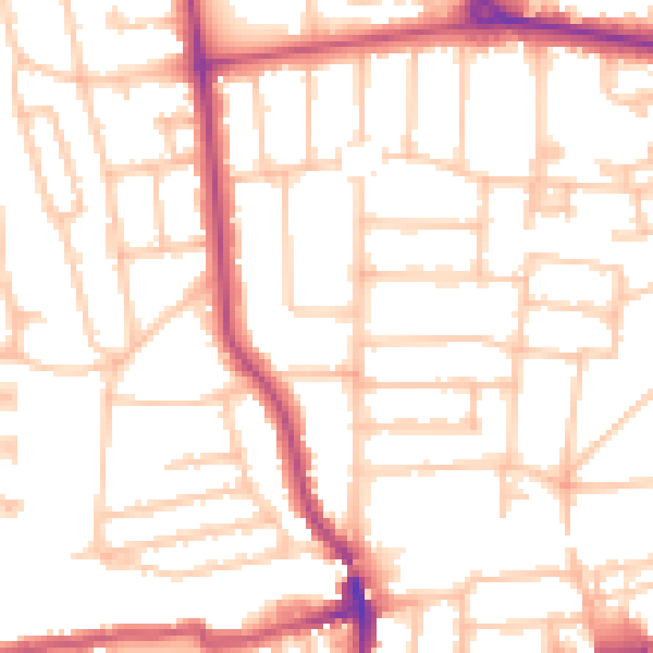 Daytime road noise heatmap for W13 8LG