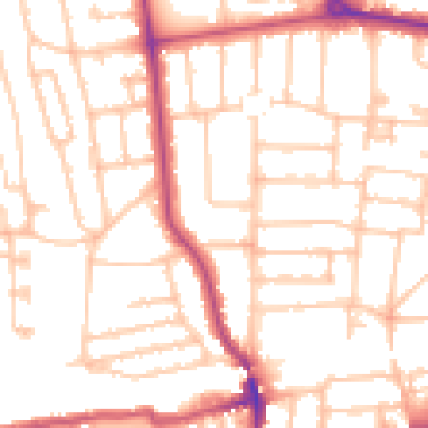 Daytime road noise heatmap for W13 8LQ