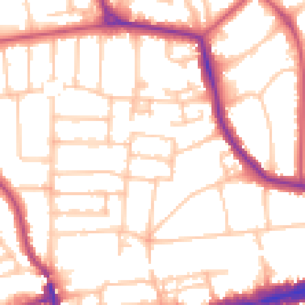 Daytime road noise heatmap for W13 8NQ