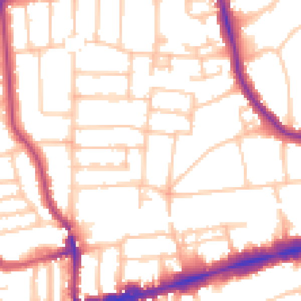 Daytime road noise heatmap for W13 8QA