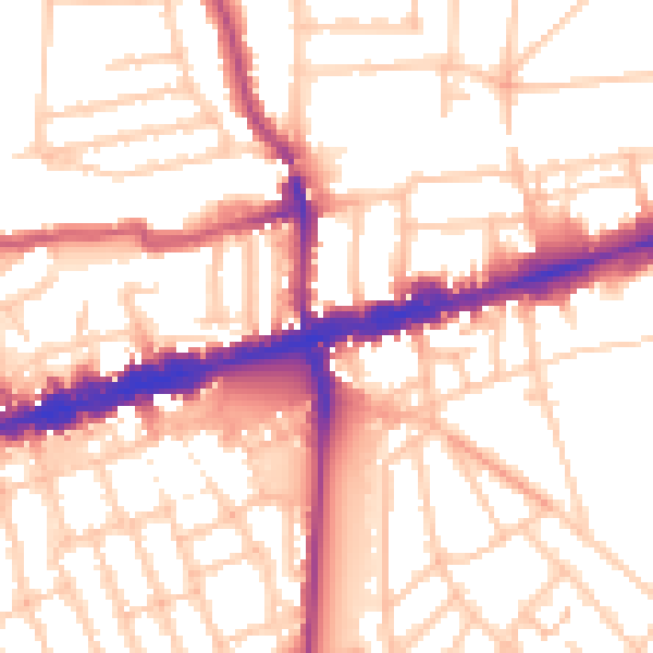 Daytime road noise heatmap for W13 8SB