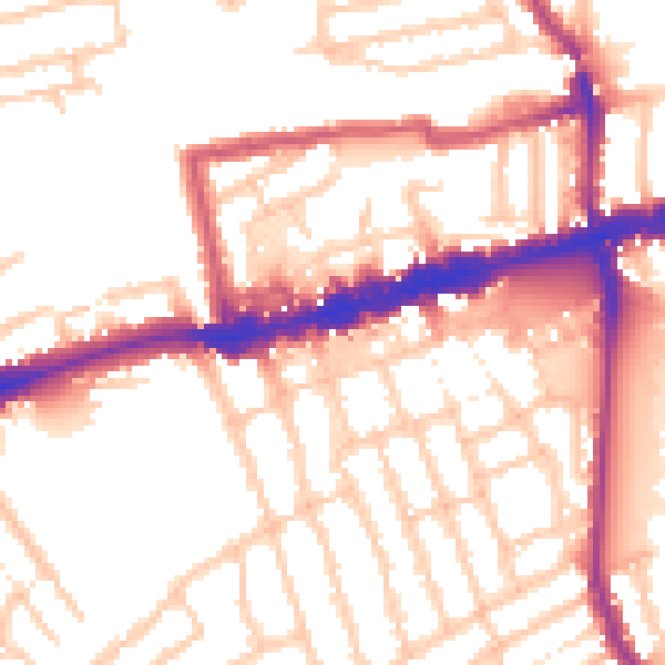 Daytime road noise heatmap for W13 9DH