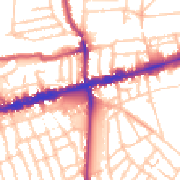 Daytime road noise heatmap for W13 9DN