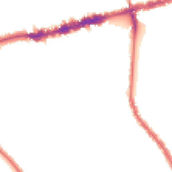 Night-time road noise heatmap for W13 9ED