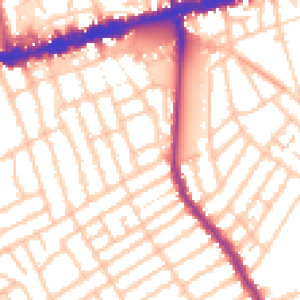 Daytime road noise heatmap for W13 9HX